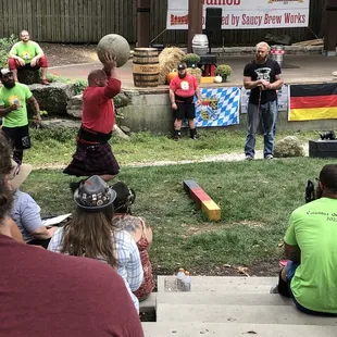 The Games - this is the winner - threw a 135# stone 10'11".