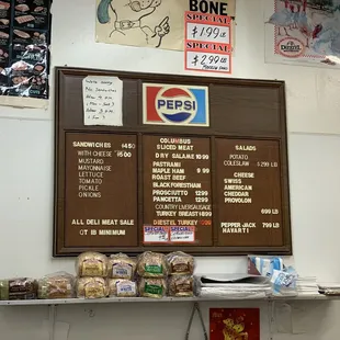 Sandwich menu and breads (they sometimes have rolls, too)