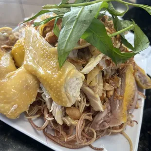 Salad with banana leaves