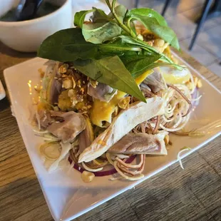 Chicken and cabbage/banana leaf salad. Delicious!
