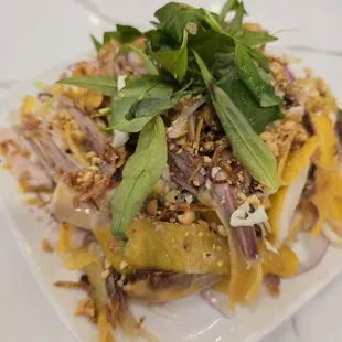 Chicken cabbage banana flower salad