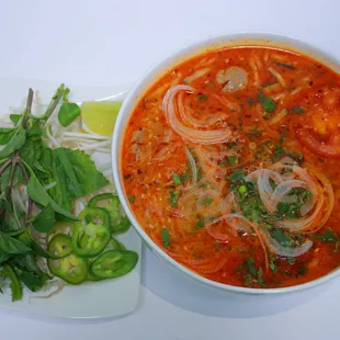 Sate Pho Noodle Soup - Spicy Peanut and coconut milk pho