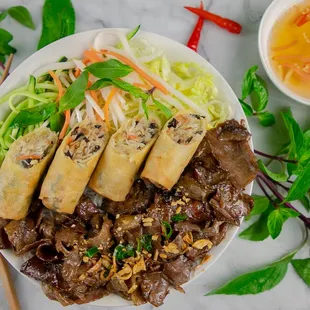 a plate of asian food