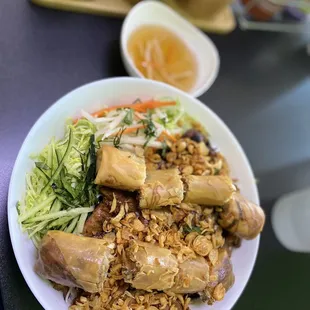 V1. Grilled Pork &amp; Egg Roll with Vermicelli $16