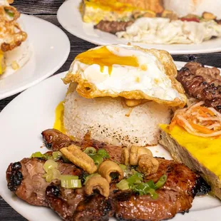 a variety of asian food
