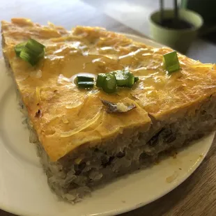 a piece of food on a plate