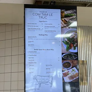 a menu for a restaurant