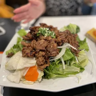 Huge portions of salad