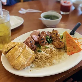 a plate of food on a table