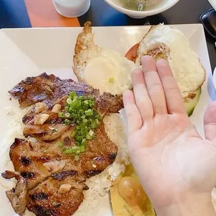 Com tam suong nuong, bi, cha trung muoi is $14. Add an extra egg is $2. Huge suon nuong