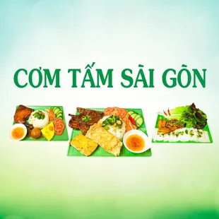 three plates of food