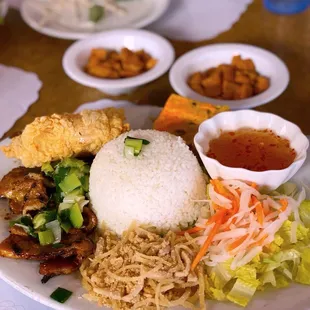 a plate of food on a table