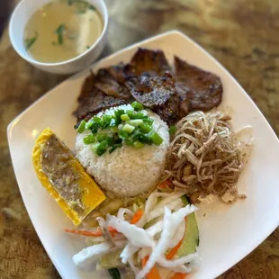 a plate of food on a table