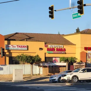 the intersection of a busy intersection