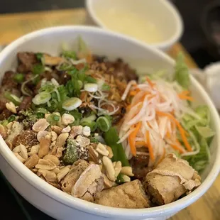 a bowl of food