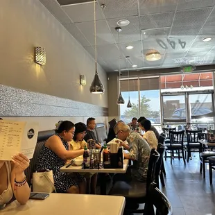 people eating at a restaurant