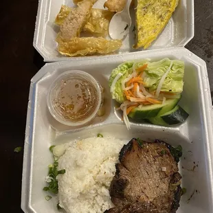 Pork chop combination plate $20. Not worth it at all...