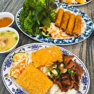 Com tam thit nuong tau hu ky, cha gio