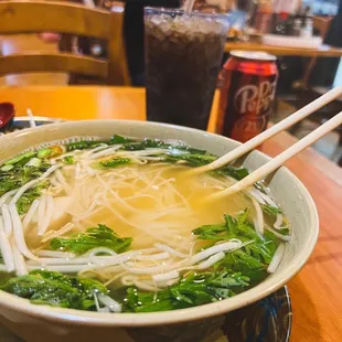 Hu Tieu Hoac Mi Ga Rice Noodle Soup with Chicken Breast