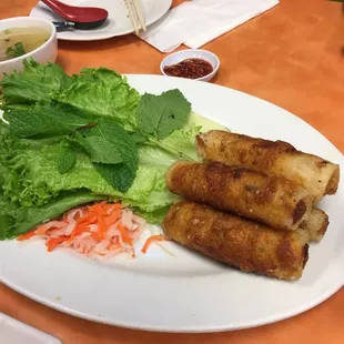 Fried spring rolls.