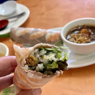 Shrimp and pork spring roll.