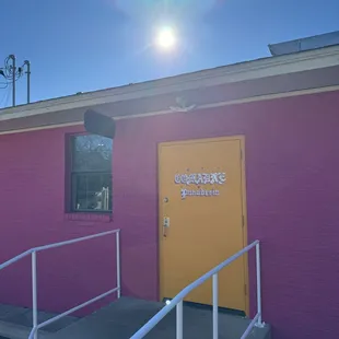 the entrance to the building