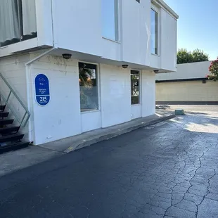 Outside the coffee shop (building)