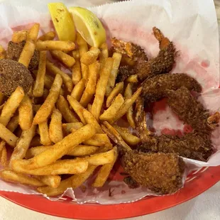 Coconut shrimp and fries