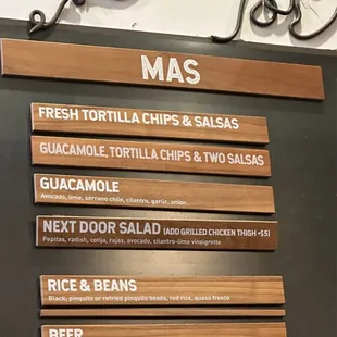Comal Next Door menu 1/2024