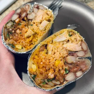Achiote grilled chicken burrito