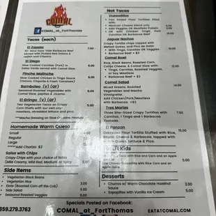 Food menu