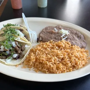 Steak taco plate