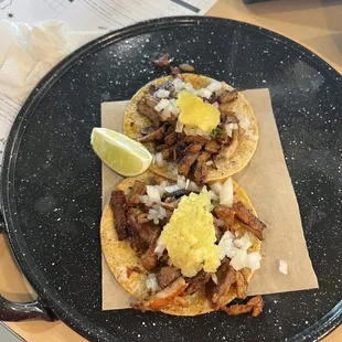 Tacos. Pork with pineapple.