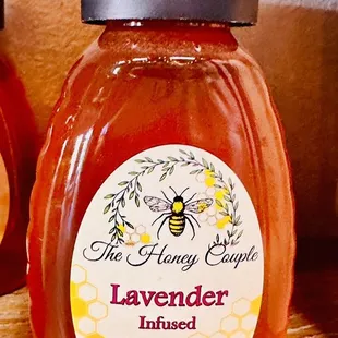 a jar of lavender infused honey