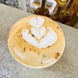 a cappuccino on a table