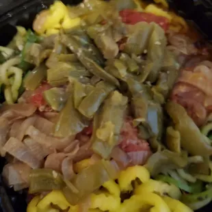 M4 underneath all of this sits 4 large meatballs