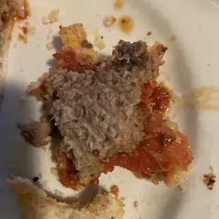 Microwaved burger patty