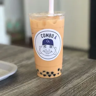 Thai tea with bobba