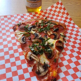 Mmmm basil, mushroom, pepperoni
