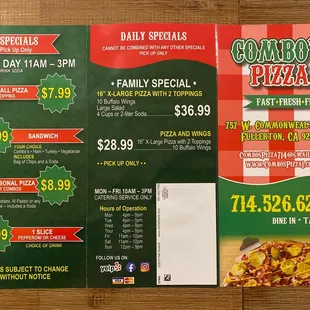 Alas, a clear photo of the menu 3/25/23 :)