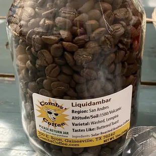  jar of coffee beans