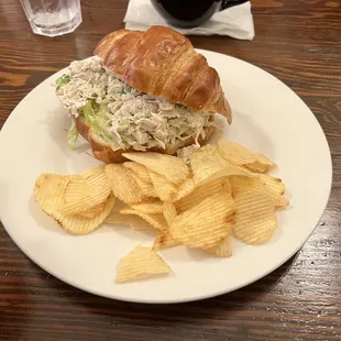 Chicken salad on croissant
