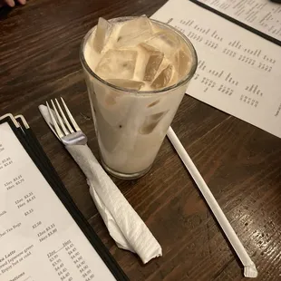 Iced hazelnut latte.