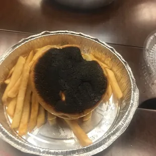 Burned burgers