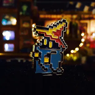 a pixelly designed pin