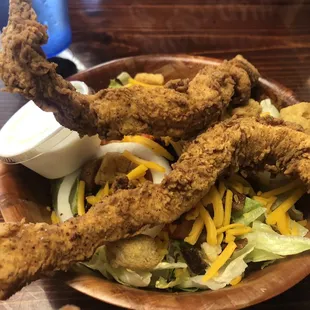 1/2 order breaded chicken salad.