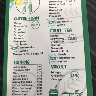 menu