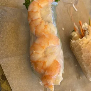 Shrimp and Turkey Spring Roll (this is only half of the roll - I ate the other half)