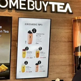 Top 5 milk tea menu