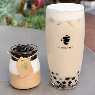 Enjoy our Panna Cotta and Milk Tea here at #comebuteausa